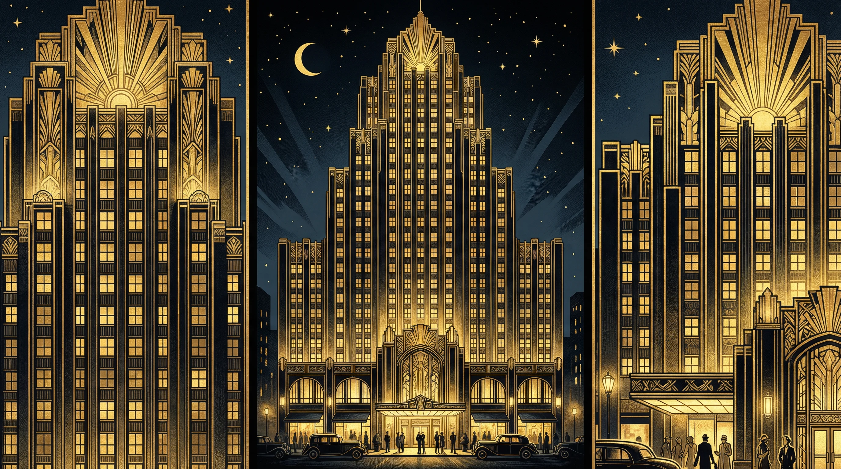 Art Deco风格建筑 - 体现 棋牌娱乐 网站的奢华美学