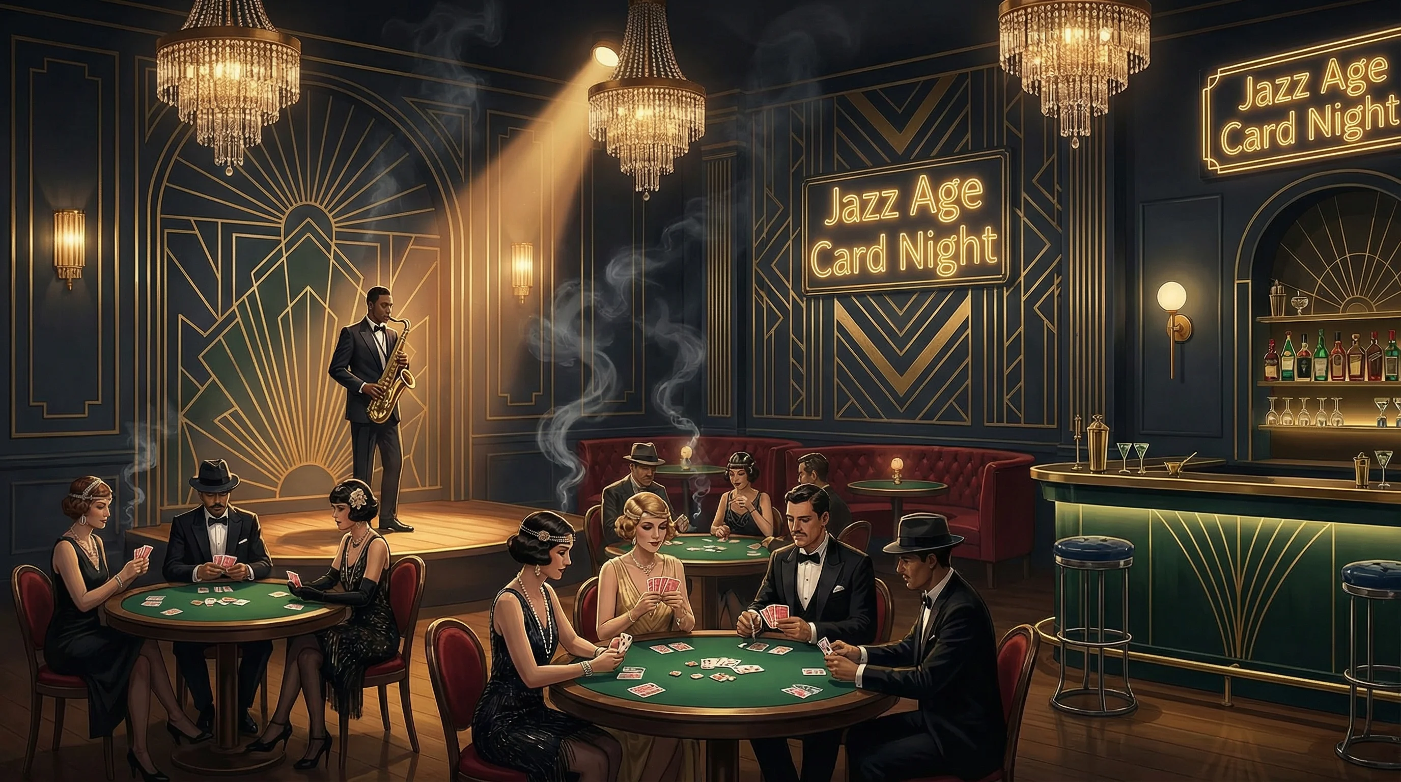 爵士酒吧全景 - 棋牌娱乐 的沉浸式场景