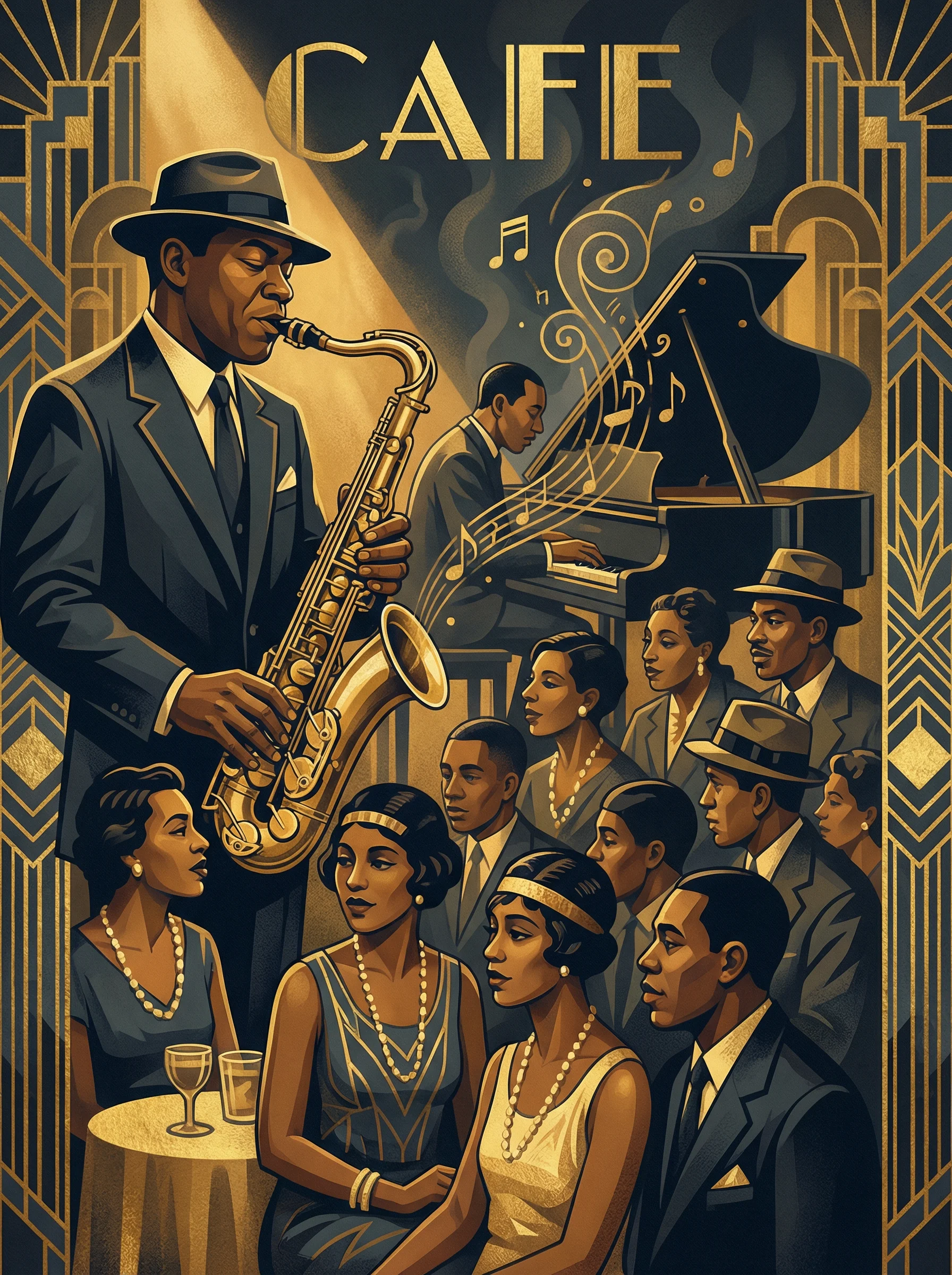 爵士乐手演奏萨克斯风 - 代表 棋牌娱乐 私人桌